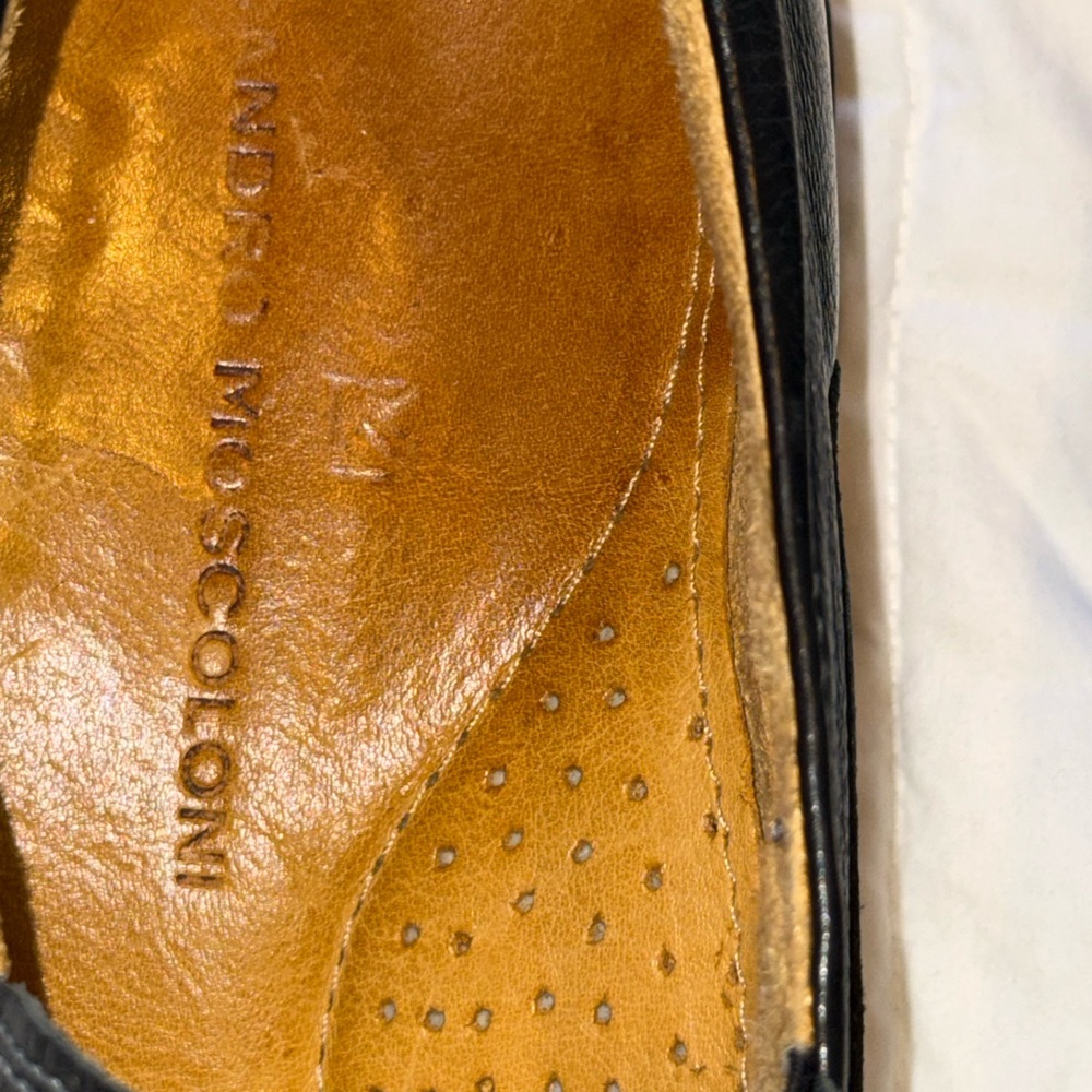 Sandro Moscoloni Black Leather Men's Slip-Ons 10.5 D - Picture 2 of 7